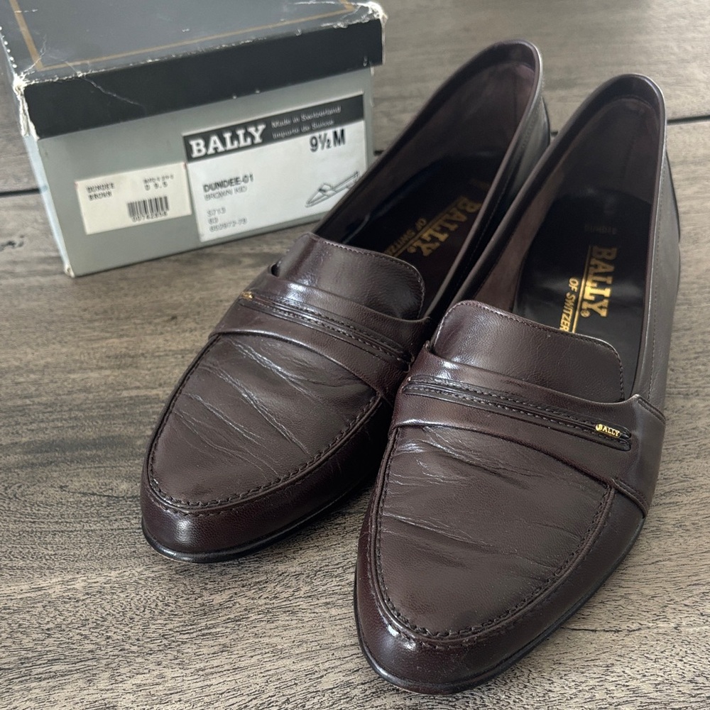 Vintage Bally men’s Dark Brown Dundee Leather Loafers
